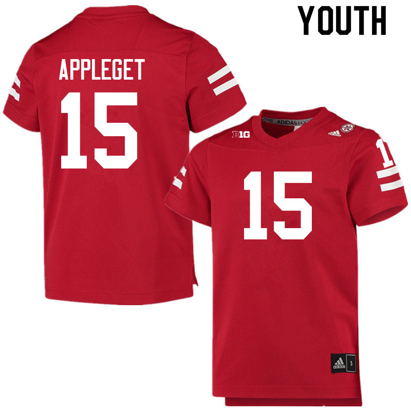 Youth #15 Jake Appleget Nebraska Cornhuskers College Football Jerseys Sale-Scarlet